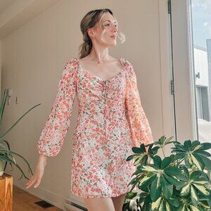 Finders Keepers Merci Long Sleeve mini dress - Strawberry Floral